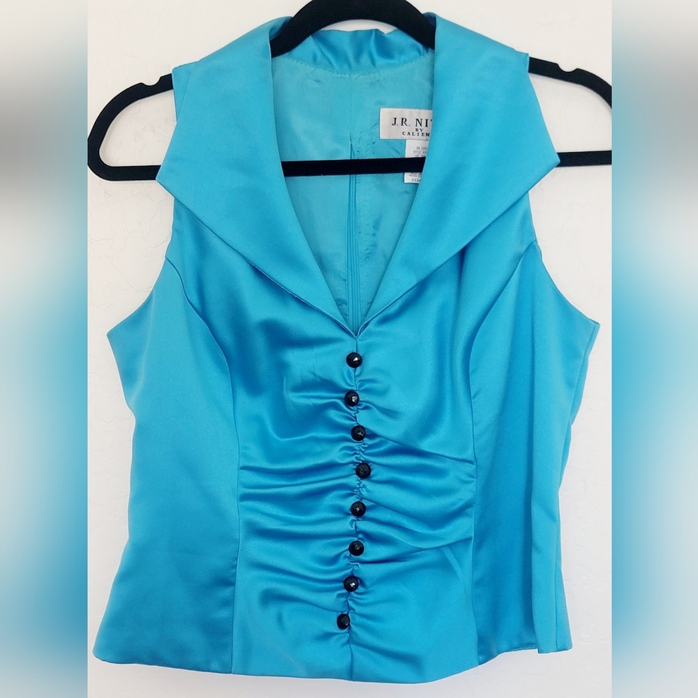 VTG 90s/Y2K J.R. Nites by Caliendo Formal Satin Sleeveless Blouse